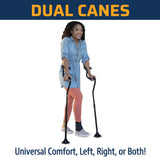 StrongArm Comfort Cane + Self Standing Lightweight Adjustable Walking Cane + Stabilizes Wrist & Provides Extra Support & Stability + Ergonomic Forearm Grip + Canes for Men & Women (Purple)