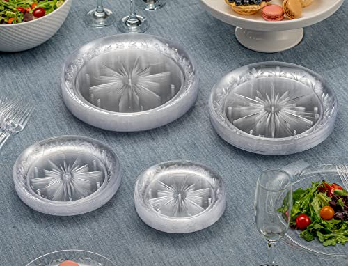 PLASTICPRO 9'' inch Premium Heavy Weight Crystal Clear Disposable Hard Plastic Dinnerware Party Plate Pack of 40