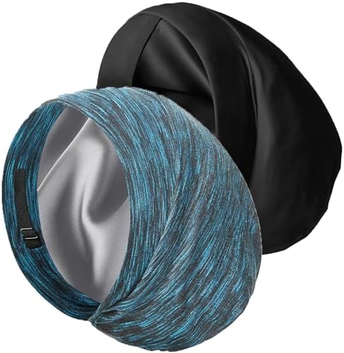 Satin Bonnet Silk Lined Sleep Cap- Adjustable Hair Cover for Women Men Frizzy Hair Night Cap Patients Care