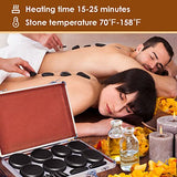 Tiskgg 18Pcs Massage Stones Set, Hot Stones with Warmer, 4 Sizes, Hot Stone for Professional or Home spa/Relaxing