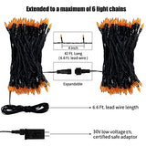 Orange Outdoor Lights, 33Feet 100 Led Christmas Lights with 8 Lighting Modes, Waterproof Mini String Lights Plug in for Garden Patio Party Wedding Christmas Xmas Tree Lighting Decoration