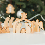 Wooden Advent Calendar For Adult, Nativity Scene Set, Holiday Home Decoration, Christmas Ornaments, Gifts For Kids