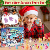 Advent Calendar 2024 Horse Figures - 24 Playset Countdown Days to Christmas Holiday, Xmas Decoration Surprise Gift for Boys Kids Girls Teens Fun Play Party Favor Classroom Prizes