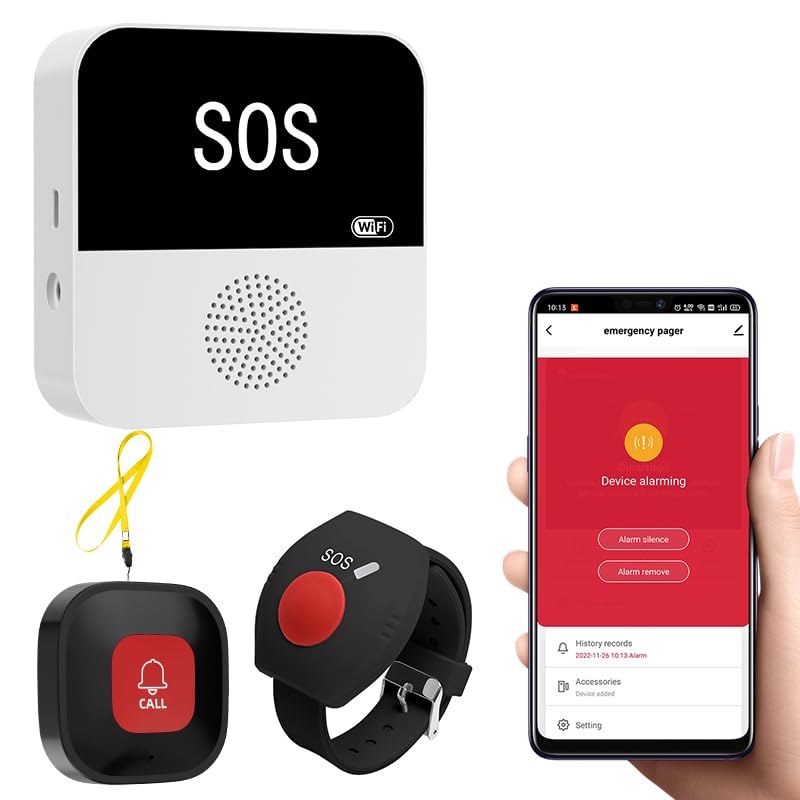 WiFi Caregiver Pager Call Button System Elder Care Alarm Call Bell for