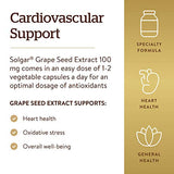 Solgar Grape Seed Extract 100 mg, 60 Vegetable Capsules - Phytonutrient Antioxidant Support - Cardio Support - Vegan, Gluten Free, Dairy Free - 60 Servings