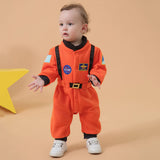 Baby Astronaut Costumes, Unisex Toddler Space Suit, Halloween Dress Up Romper Pilot Costume(Orange,2-3 Years Old)