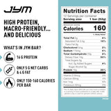 JYM Protein Bar, Coconut Chocolate, Macro Friendly, Guilt Free Snack, For Men & Women