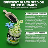 Black Seed Oil Gummies & Chlorophyll, Biotin 500mcg with Hydrolyzed Collagen, Raw Manuka Honey, Organic Cold Pressed - Ultimate Absorption for Skin, Hair & Nails Health, Digestive, Joint, Sugar Free