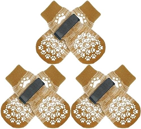 EXPAWLORER Anti-Slip Dog Socks to Prevent Licking Paws,Dog Shoes for Hot/Cold Pavement,Best Paw Protector Traction Control on Hardwood Floor,Dog Booties for Puppy Small Medium Large Senior Dogs
