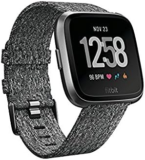 Fitbit Versa Special Edition Smart Watch, Charcoal Woven, One Size (S & L Bands Included)