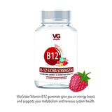 VitaGlobe Vitamin B12 1000mcg Gummies - Energy Booster, Supports Metabolism and Nervous System Health, 120 Count (Pack of 2)