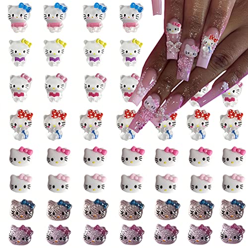 3D Cute Nail Charms Cute Nail Charms Decoration Kawaii Nail Rhinestones for Acrylic Nails Flatback Glitter Design Nail Jewelry Charms Cartoon Nail Supplies for DIY Craft Phone Case Decoration
