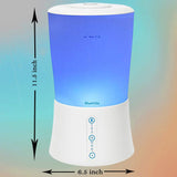 BlueHills Large 2000 ML XL Essential Oil Diffuser Premium Aromatherapy Humidifier for Big Room Home Long Run Extra Large Capacity for Huge Area 2 Liter 2L Color Changing Lights Cool High Mist White-S1