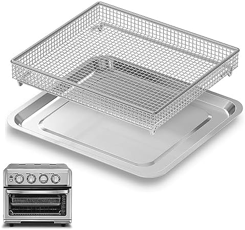 Stainless Steel Baking Tray Pan and Air Fryer Basket Compatible with Cuisinart Air Fryer TOA-060 and TOA-065 and TOA-070 (with Cuisinart TOA-060 and TOA-065)