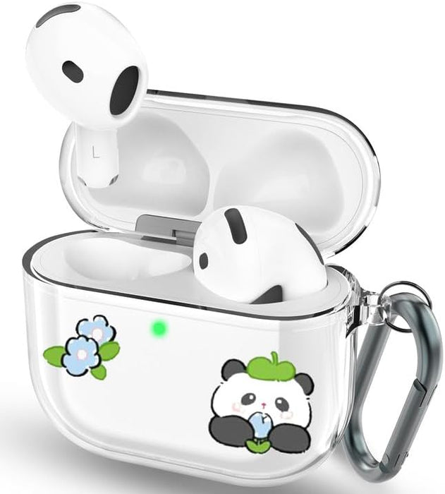 for airpods 4 case Clear-Compatible with AirPods 4th Generation Case,Soft TPU Case with Carabiner and Sticker,Wireless Charging,Shockproof Protective Case for Airpods 4 for Women Men-Clear
