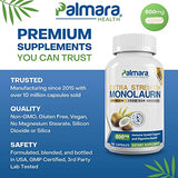 Palmara Health Extra Strength Monolaurin 1,600mg per Serving, 800mg per Capsule