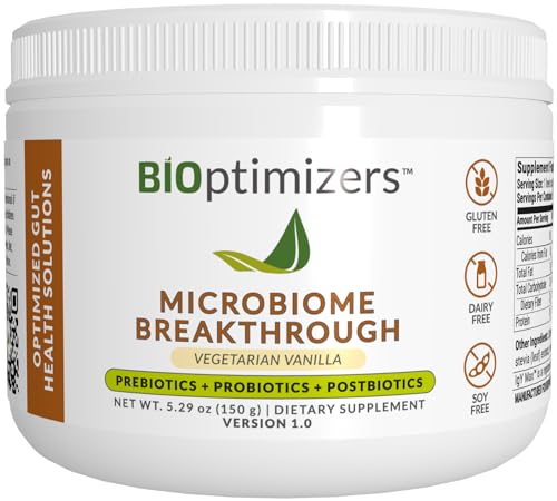 Microbiome Breakthrough Repair Powder - Vegetarian Vanilla - Contains Probiotics for Men and Women - Gas & Bloating Relief - GI Revive - Improves Gut Health - 30 Servings - 150g