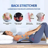Magic Back Support Back Stretching Device,Back Massager for Bed & Chair & Car,Multi-Level Lumbar Support Stretcher Spinal, Lower and Upper Muscle Pain Relief(Black/Blue)