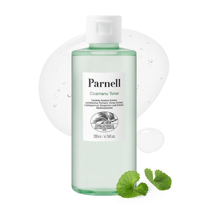 Parnell Cicamanu Toner - Centella Asiatica, Ceramide, LHA, PHA, Soothing and Moisturizing for Sensitive and Dry Skin (6.76 Fl Oz / 200ml)