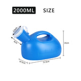 Male Urinal Bottle 68 OZ Portable Urinals for Men 59" Long Hose with Lid (Blue)
