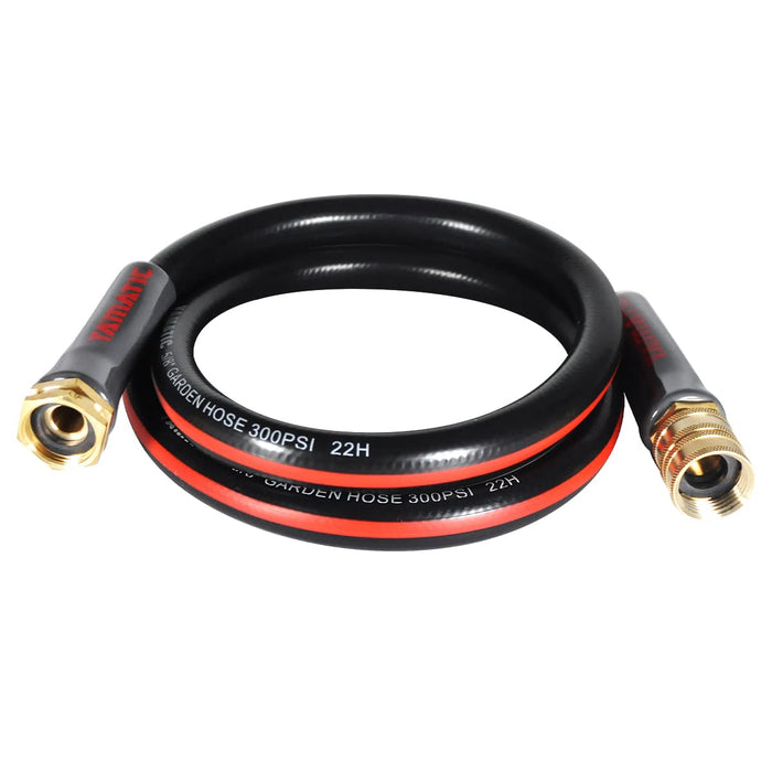 YAMATIC Female to Female Short Garden Hose 5/8 in x 5 ft, 2 in 1 Dual Use Heavy Duty Leader Hose with Solid Brass Connector