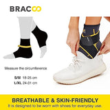 Bracoo 2 Pack Ankle Brace Compression Sleeve for Women & Men, Adjustable Ankle Support Strap for Sprained, Plantar Fasciitis, Pain Relief, Injury Recovery, Running, Workout, GYM, FS60