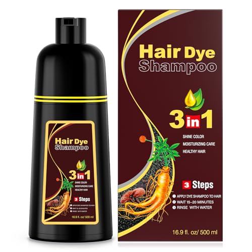 Ivnil Chestnut Brown Hair Dye Shampoo 3 in 1 Hair Color Shampoo for Women & Men - Herbal Ingredients Color Shampoo in Minutes 500ML