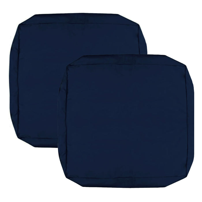 FLYMEI Patio Cushion Covers 16x16x2.5 Waterproof Outdoor Seat Cushion Slipcover Replacement 2 Packs for Rattan Chair Sofa, Navy Blue