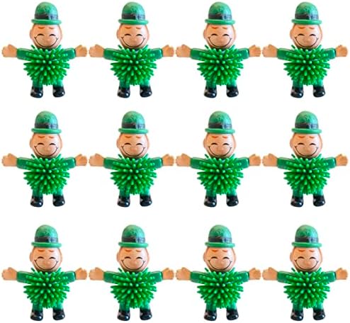 12Pcs St Patrick's Day Mini Leprechaun Toys,Squeeze Porcupine Toys Stress Relief Fidget Toy for Kids Boys St Patrick's Day Party Favor,Home Decor(Child)