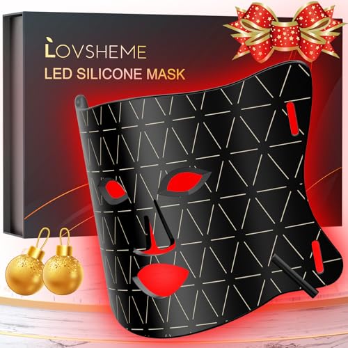 Red Light Therapy for Face, Enhance LED Face Mask Light Therapy for Acne, Wrinkles & Skin Rejuvenation, 3 Light Modes & Timing Settings, Eye Protection, Portable LED Face Mask Home Skincare