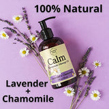 Calm Massage Oil with Lavender & Chamomile Essential Oils to Relax Sore Muscles - for Massage Therapy & Home use – with Coconut, Grapeseed & Jojoba Oils for Smooth Skin– Brookethorne Naturals - 8oz