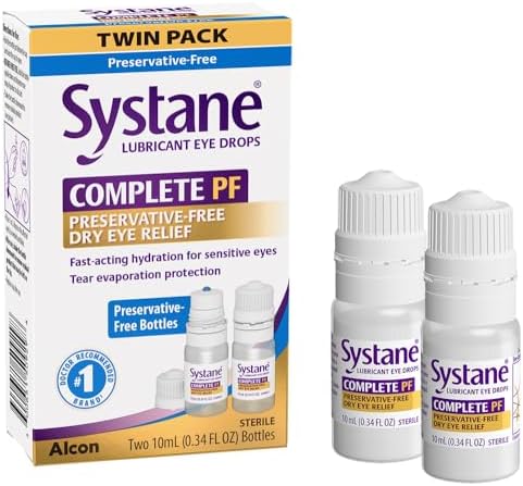 Systane COMPLETE PF Multi-Dose Preservative Free Dry Eye Drops 0.34 Fl Oz, 2 count (pack of 1) (Packaging may vary)