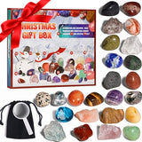 2024 Advent Calendar for Kids Toys Gifts Box with Crystals & Rocks & Minerals, 24 Days Rock Collection Christmas Countdown Calendar with Mini Gemstone Dig Kit, Birthday Holiday Gift for Girls Boys