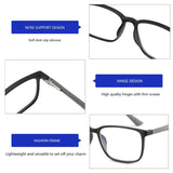 BLUEMOKY Blue Light Reading Glasses for Men，Sport Square Frame Readers, Anti Glare Computer Glasses(Black,4.00)