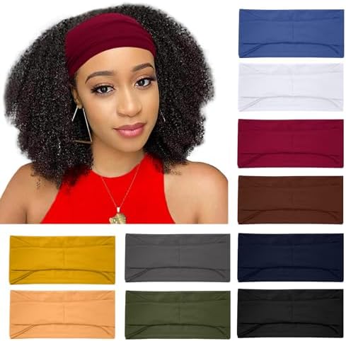 RITOPER Wide Headbands for Women Non Slip, Workout Yoga Running Womens Headband Boho Hair Bands for Women's Hair, Thick Sweat Head Bands Solid Head Wraps Bandana