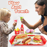 Fast Food Set 59 PCS Kitchen Toy Set for Pretend Play, Kitchen Accessories ,Removable Food Toy, Kids Toddlers Play Food Toys, Party Favor Christmas Stocking Stuffers