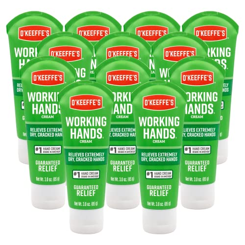O'Keeffe's Working Hands Hand Cream; Relieves and Repairs Extremely Dry Hands; 3 oz Tube; (Bulk Hand Cream; Pack of 12)