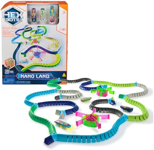 Nano Land, Sensory Toys for Kids & Cats with Over 40 Pieces & 3 Nano Bots, Toy Playsets & Mini Robot Toy for Kids Ages 3 & Up, Batteries Included