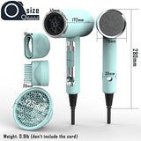 FUNTIN Hair Dryer Blow Dryer with Diffuser Brush Comb 1800W Full Accessories for Women Professional Tifunny Blue