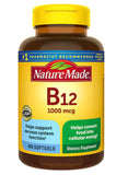 Nature Made Vitamin B12 1000 mcg., 400 Softgels, Vitamin B for Women & B Vitamins for Men, 400 Softgels, 400 Day Supply,