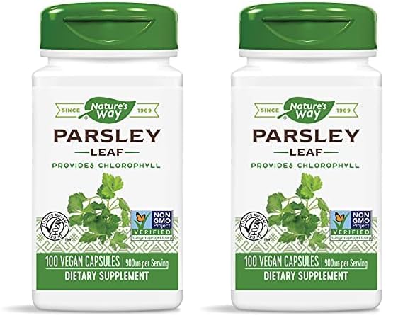 Nature's Way Premium Herbal Parsley Leaf Provides Chlorophyll, 100 Vegan Capsules (Pack of 2)