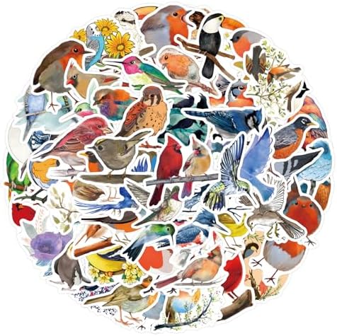 200Pcs Bird Stickers PEGTMVE for Mobile Phones Computers Refrigerators Bicycles Cars Helmets for Waterproof Vinyl Cute Water Bottles, Laptop,Scrapbook, Halloween, Christmas, Party Stickers