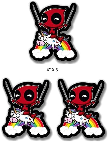 Delzam Dead_Pool Maximum Effort Unicorn Swords Sticker - Funny Stickers Laptop Vinyl Decal 3 X 4