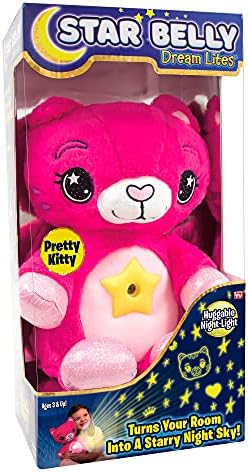 Ontel Star Belly Dream Lites, Stuffed Animal Night Light, 3 years and up, Pretty Pink Kitty - Projects Glowing Stars & Shapes in 6 Gentle Colors, As Seen on TV