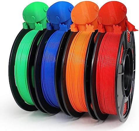 YOUSU PLA Plus (PLA+) Filament 1.75mm Bundle 4x250g, 4 Pack PLA Pro Sample 3D Printer Filament, 3D Printing Multi Pack Filament Dimensional Accuracy +/- 0.02mm(2.2lbs),Red/Orange/Blue/Green