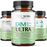 Total Nutra DIM Supplement: DIM Ultra 455mg Diindolylmethane, Broccoli, BioPerine Natural Estrogen Blocker for Men, Female Hormone Balance for Women Menopause, Hormonal Acne, PCOS Support