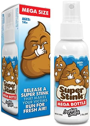 SUPER STINK (Mega Size 60ml) - Fart Spray - 'Insanely Strong' Extra Potent Stink - Fake Poop Smelling Prank Stuff - Smells Like Super 'Bad' Gas - Great Gag Gifts, Stocking Stuffers & Fun Party Favors