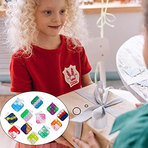 60 Pcs Mini Pop Bubble Fidget Toys, Silicone Keychain Small Pop Bulk for Party Favors, Classroom Prizes, Easter Basket Goodie Bag Stuffer Christmas Birthday Valentine for Kids Student