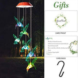 Hummingbird solar wind chimes, gift for All Father,Stepdad,Grandpa,Husband,mom,Grandma,Women,Aunt,Daughter,Nana,Sister, birthday day gift for dad,Perfect for Patio decor,solar yard decor for christmas