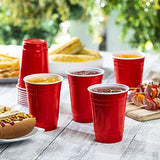 Comfy Package [18 oz. - 100 Count Disposable Plastic Red Cups, Party Drinking Cups for Events and Everyday Use